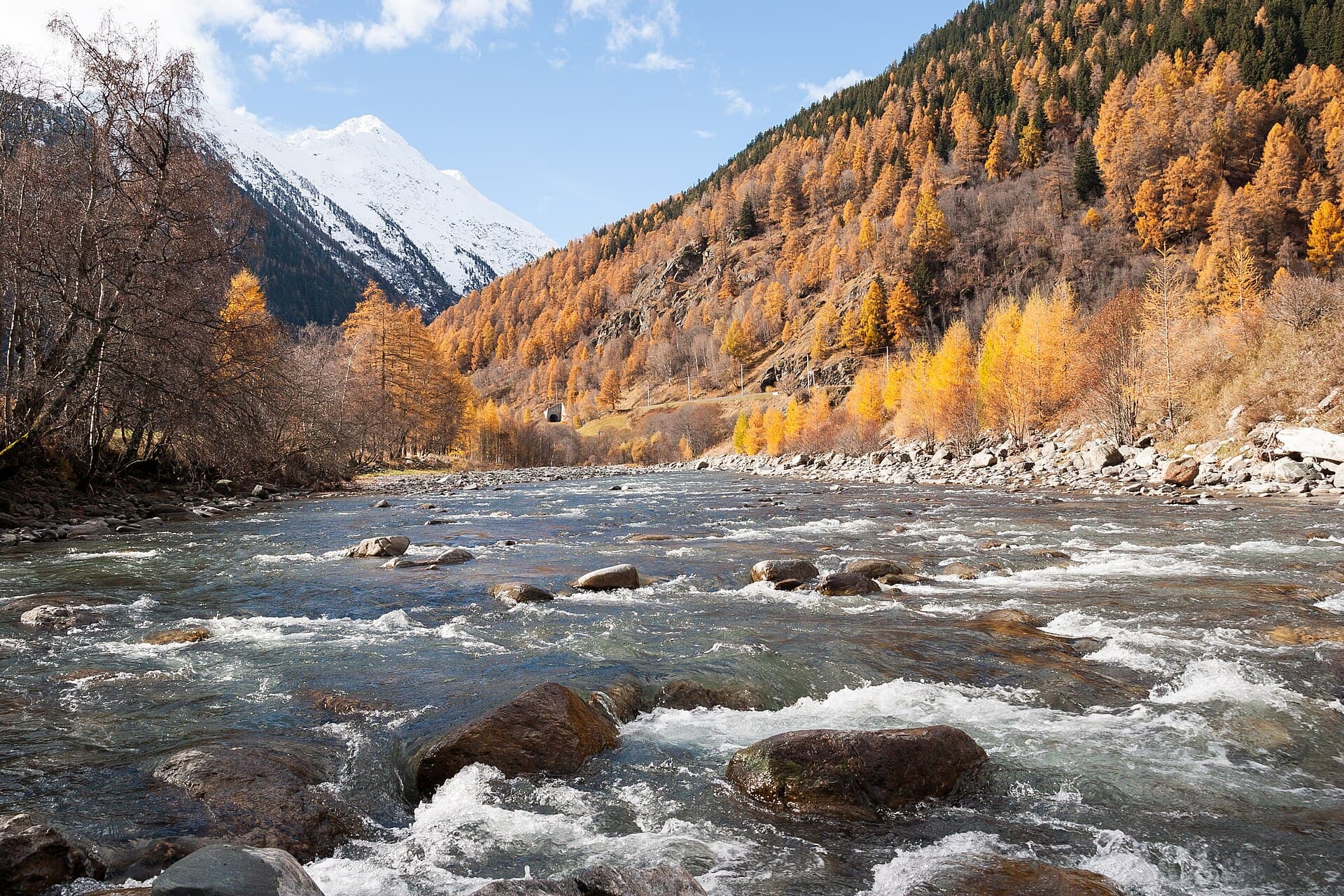 The Inn river near Susch in the Lower Engadine