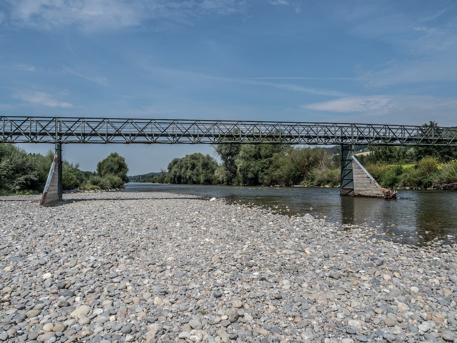 The Thur river in the Zurich Weinland near Ellikon, near Forel Klinik